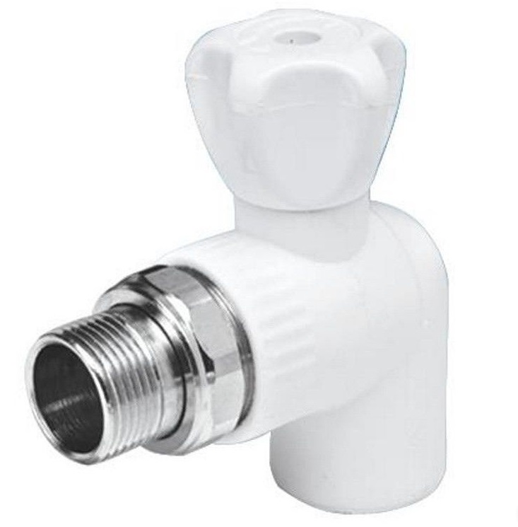 Кран шаровый ППРС с американкой угловой 20 х 1/2" НР