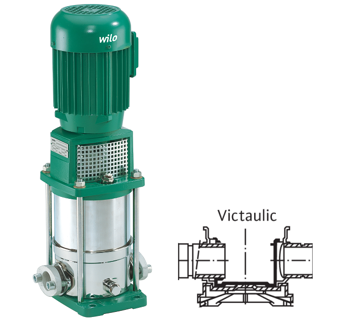 Насос многоступенчатый вертикальный MVI 8 VITON (FKM) Victaulic Wilo