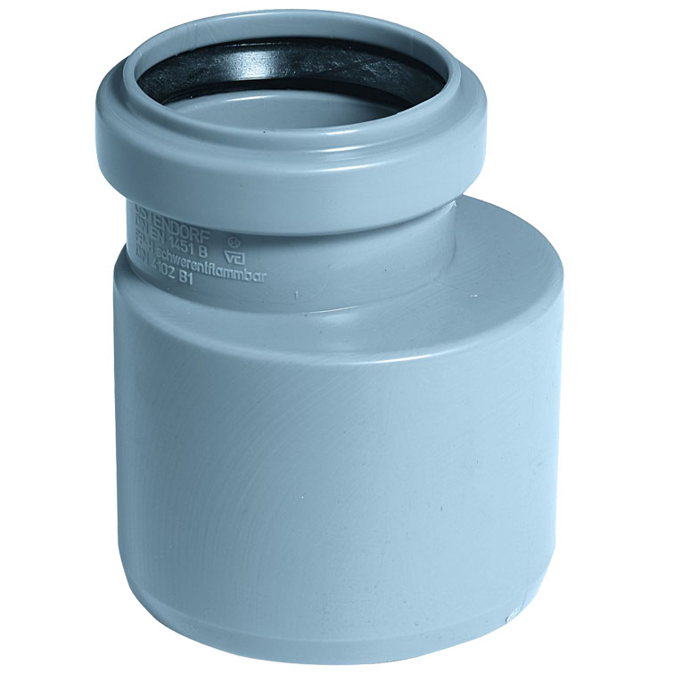 Переход эксцентрический короткий серый PP-H HT HTR Ostendorf